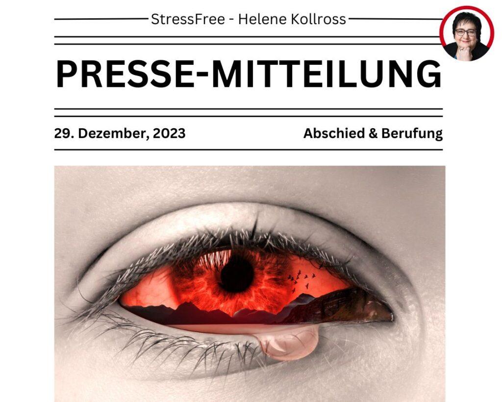 Pressemitteilung Abschied & Berufung Helene Kollross Persönlichkeitsentwicklung & Stressbewältigung